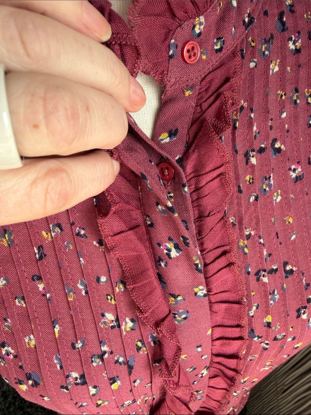 Free People Rare Feelings Burgundy Floral Tiered Maxi Dress with Tie Waist - Picture 10 of 11